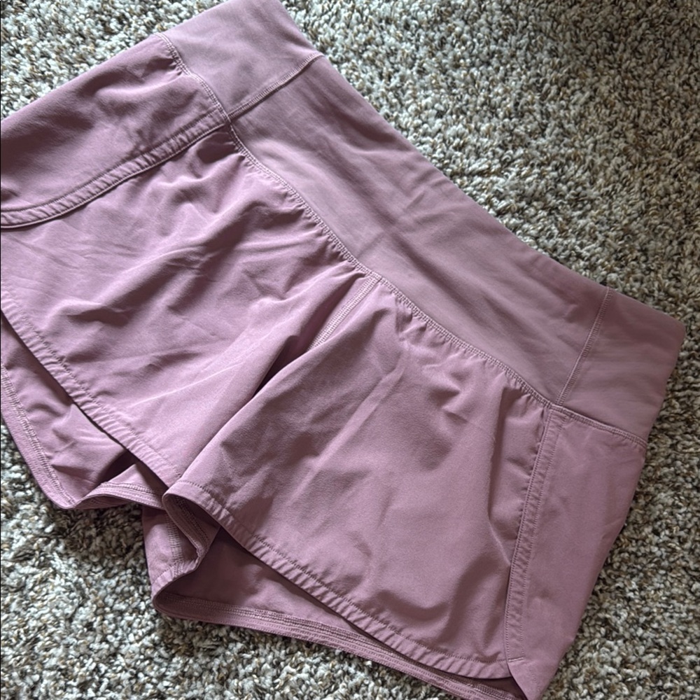 Lululemon Athletica Pink High-Waisted Athletic Shorts